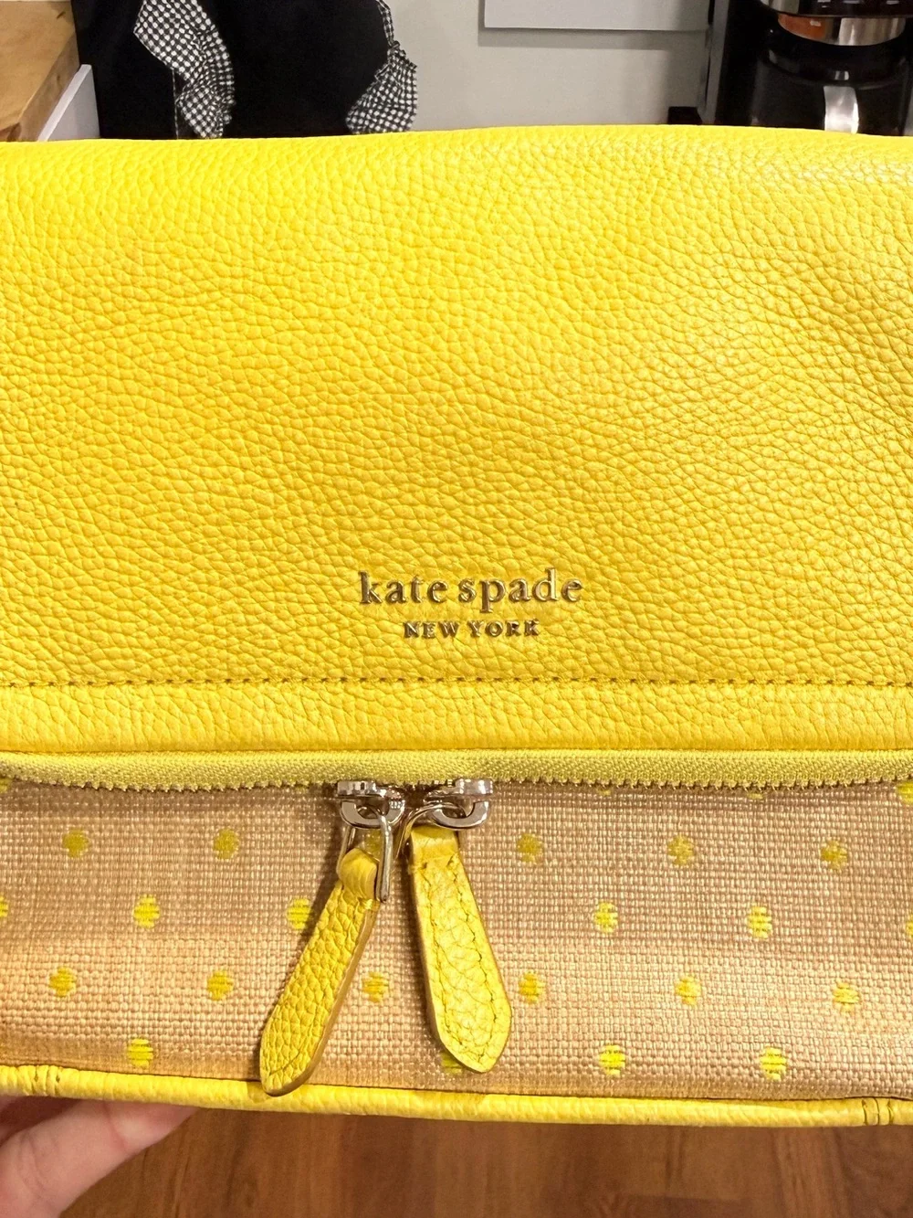 kate spade Yellow and Tan Textured Crossbody Bag